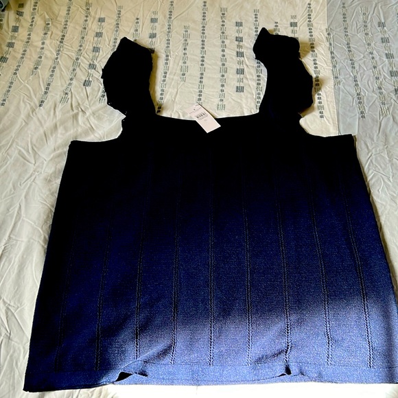 Navy blue sleeveless knit top, brand new with tag. - Picture 1 of 4